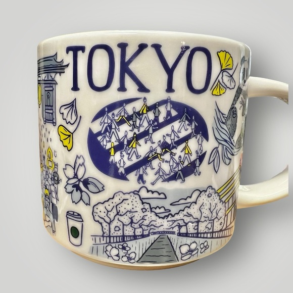 Starbucks Coffee TOKYO Been There Series 14oz Blue Mug Japan Coffee New - Picture 7 of 14